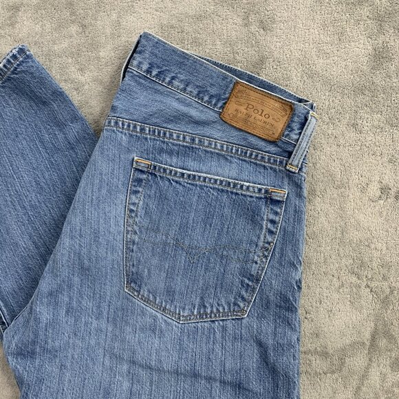 Polo Ralph Lauren Jeans Men 34x29” Blue Wash Cotton Hampton Relaxed Straight - Picture 2 of 15